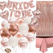 Wieczór panieński i kawalerski - Zestaw dekoracji na wieczór panieński balony napis rose gold - miniaturka - grafika 1