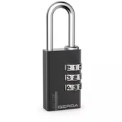 Kłódki - Gerda KŁÓDKA PAŁĄKOWA ALUMINIOWA SZYFROWA 3 DYSKI KAS S30 CZARNA - miniaturka - grafika 1