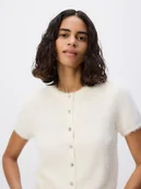 Swetry damskie - Reserved - Kardigan z krótkim rękawem - złamana biel - miniaturka - grafika 1