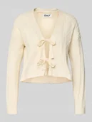 Swetry damskie - Kurtka z dzianiny o kroju regular fit z mieszanki wiskozy model ‘FIA’ - miniaturka - grafika 1