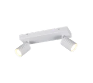 Lampy ścienne - SOKA 867700231 listwa ze spotami białe ryflowane tuby 2xGU10 - miniaturka - grafika 1