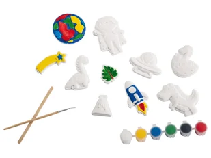Crelando Zestaw gipsowych zwierzątek DIY (Dinozaury i kosmos) - Zabawki kreatywne - miniaturka - grafika 1