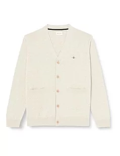 GANT Męska kurtka z dzianiny Classic Cotton V-Cardigan, jasnobeżowy melanż, standardowa, jasny beżowy melanż, XL - Kurtki męskie - miniaturka - grafika 1