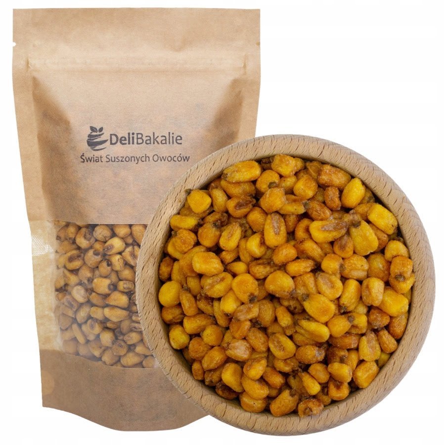 Kukurydza Prażona Solona 1kg z solą morską przekąska DeliBakalie
