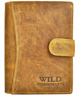 Jasny Brąz SKÓRZANY Portfel Męski na ZAPINKĘ Pionowy Młodzieżowy ELEGANCKI - Portfele Jasny Brąz SKÓRZANY Portfel Męski na ZAPINKĘ Pionowy Młodzieżowy ELEGANCKI - Portfele - miniaturka - grafika 1