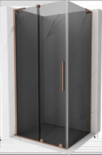 Mexen Velar L kabina prysznicowa rozsuwana 90x75 cm, grafit, miedź szczotkowana - 871-090-075-43-65 - Kabiny prysznicowe - miniaturka - grafika 1