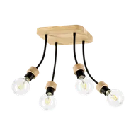 Lampy sufitowe - Britop Regulowana LAMPA sufitowa ALLUMER FLEX 5414474 metalowa OPRAWA elastyczna czarna drewno - miniaturka - grafika 1