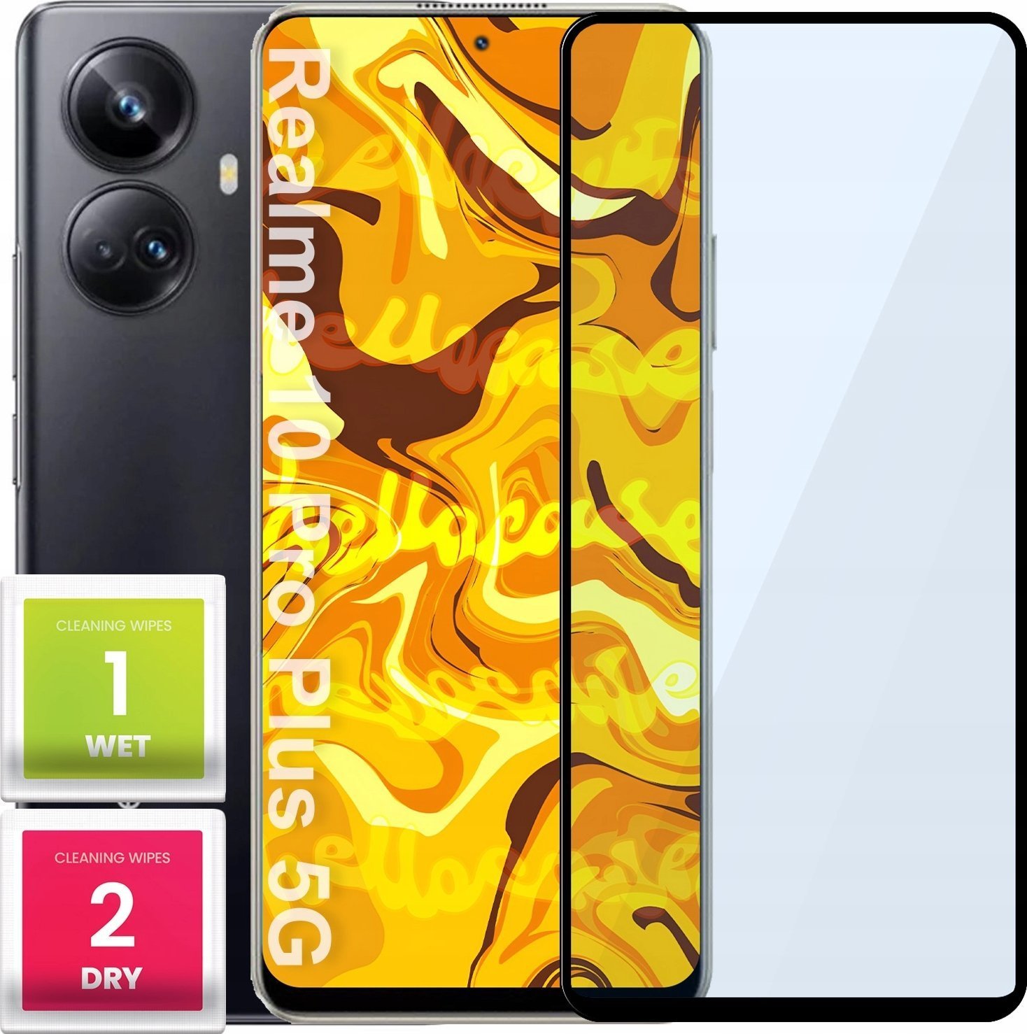 Hello Case Szkło Hartowane do Realme 10 Pro Plus 5g szybka 9H, płaskie 2.5D, szybka