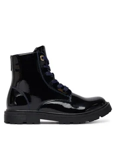 Tommy Hilfiger Trzewiki Lace-Up Bootie T1A5-34005-1237 S Granatowy - Buty dla dziewczynek - miniaturka - grafika 1