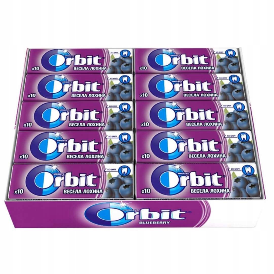 Orbit drażetki Blueberry gumy do żucia 14 g x 30 sztuk