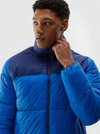 Kurtki i kamizelki sportowe męskie - Męska kurtka puchowa pikowana 4F 4FWAW24TDJAM485 - niebieska - miniaturka - grafika 1