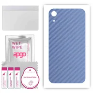 Szkła hartowane na telefon - Folia naklejka skórka strukturalna na TYŁ do Apple iPhone XR -  Carbon Granatowy - apgo SKINS - miniaturka - grafika 1