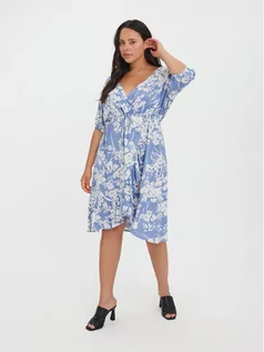 Sukienki - Vero Moda Curve Sukienka letnia Lexie 10266955 Niebieski Regular Fit - grafika 1