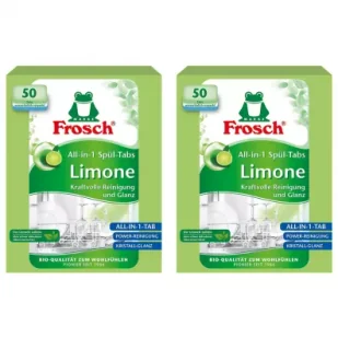 Frosch Tabletki do zmywarek All in One limonkowe zestaw 2 x 50 szt. - Środki do zmywarek - miniaturka - grafika 1