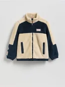 Kurtki i płaszcze dla chłopców - Reserved - Kurtka sherpa ze stójką - granatowy - miniaturka - grafika 1