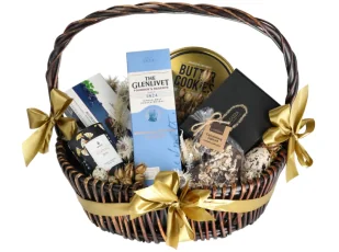 Kosz Delikatesowy Złoty Stwórca - Zestawy upominkowe - miniaturka - grafika 1