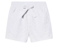 Spodnie i spodenki dla dziewczynek - lupilu® Spodenki dziewczęce z bawełny z haftem (Biały, 98/104) - miniaturka - grafika 1