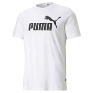 Koszulki sportowe męskie - Męska koszulka z logo Essentials PUMA White - miniaturka - grafika 1