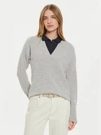 Swetry damskie - Tommy Hilfiger Sweter WW0WW43101 Szary Relaxed Fit - miniaturka - grafika 1