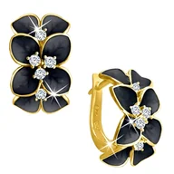 Kolczyki - Kolczyki Złote - KOLCZYKI CZARNA ORCHIDEA - miniaturka - grafika 1