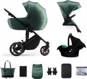 Wózki dziecięce - Wózek KinderKraft KINDERKRAFT stroller 3in1 PRIME 2 3IN1 MINK PRO DARK GREEN, KSPRIM02GRE300I - miniaturka - grafika 1