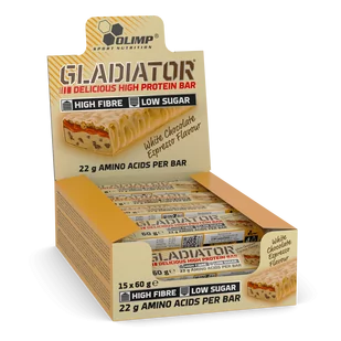 Olimp Gladiator® - 15 x 60 g White Chocolate Espresso - Batony proteinowe - miniaturka - grafika 1