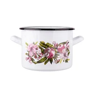 Garnki - Garnek prosty, SILESIA, hibiskus, biały, 14x18 cm, 3,3l - miniaturka - grafika 1