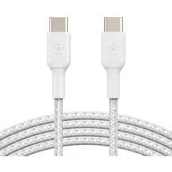 Kable USB - Belkin Kabel Boost Charge Braided USB-C do USB-C 1m, biały 745883788286 - miniaturka - grafika 1