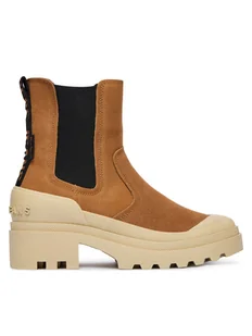 Pepe Jeans Sztyblety Hale Chelsea W PLS500005 Brązowy - Botki damskie - miniaturka - grafika 1