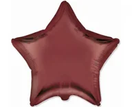 Balony i akcesoria - Balon foliowy 18 cali Gwiazda bordo - miniaturka - grafika 1