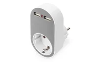 Adaptery i przejściówki - Power Adapter with 2 USB Ports 250V, 50 Hz, USB: 5V, 2.1A DA-70617 - miniaturka - grafika 1