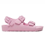 Klapki i japonki damskie - Klapki damskie Birkenstock 1029544 MILANO EVA KIDS NARROW Różowe - miniaturka - grafika 1