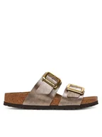 Klapki i japonki damskie - Birkenstock Klapki Sydney Cushion Buckle 1029372 Złoty - miniaturka - grafika 1
