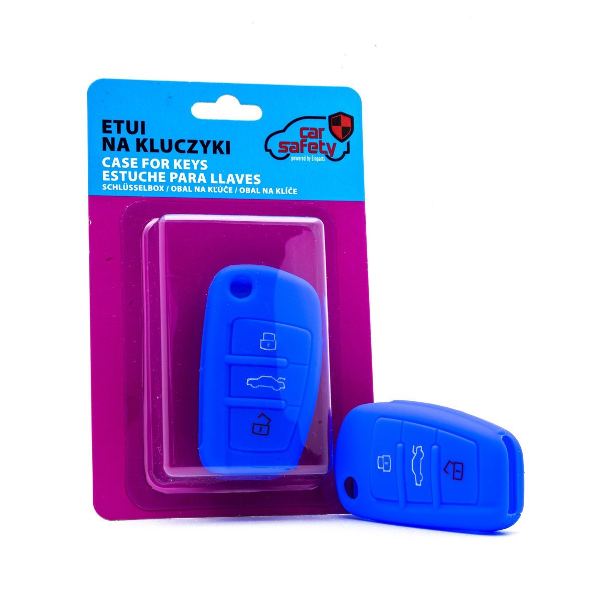 CARSAFETY ETUI NA KLUCZYK SILIKONOWE DO AUDI A3 A4 A6 A8 Q3 Q5 Q7 NIBY BLUE