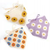 Ozdoby do włosów - 3 SZT. KWIATOWE SZYDEŁKOWE BANDANY DLA KOBIET KWIATOWE SZYDEŁKOWE BANDANY - miniaturka - grafika 1