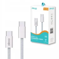 Kable USB - Kabel w oplocie przewód USB-C do USB-C 3A 60W 1m BIAŁY szybkie ładowanie - miniaturka - grafika 1
