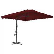 Parasole ogrodowe - vidaXL Parasol ogrodowy na stalowym słupku, bordowy, 250x250x230 cm vidaXL - miniaturka - grafika 1
