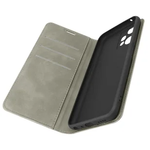 Etui Folio do Realme 9 Pro Soft Touch Magnetyczny uchwyt wideo szare - Etui i futerały do telefonów - miniaturka - grafika 1