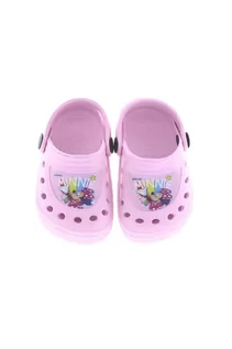 Buty dla dziewczynek - Dziewczęce klapki gumowe zabudowane - różowe Minnie - grafika 1