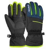 Rękawice narciarskie - Rękawice narciarskie dziecięce Reusch Alan Junior 7712 czarno-granatowo-zielony - miniaturka - grafika 1