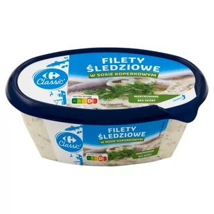 Carrefour Classic Filety śledziowe w sosie koperkowym 280 g - Konserwy i dania rybne - miniaturka - grafika 1