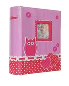 Albumy fotograficzne - ALBUM DZIECKA dziecięcy szyty na 300 zdjęć 10x15 cm. z opisem AF różowy - miniaturka - grafika 1