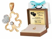 Zawieszki - Złota Zawieszka 333 Koniczynka Grawer - miniaturka - grafika 1