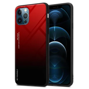 Pokrowiec Do Apple iPhone 12 PRO MAX Etui w CZERWONO - CZARNY TPU Obudowa Case Cover Plecki Ochronny Cadorabo - Etui i futerały do telefonów - miniaturka - grafika 1
