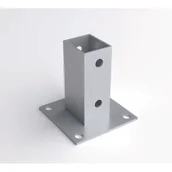 Akcesoria do ogrodzeń - Podstawa do słupka panelowego ocynk 6 x 4 cm Polbram - miniaturka - grafika 1