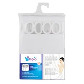 Zasłony prysznicowe - Zasłona prysznicowa biała Star - miniaturka - grafika 1