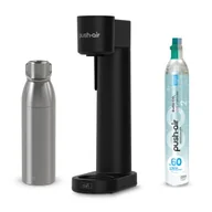 Saturatory - PUSHAIR Saturator do Wody Dafi Czarny + Nabój CO2 + Stalowa Butelka 0,75 - miniaturka - grafika 1