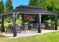 Altany ogrodowe - Altana ogrodowa 3,6x6m pawilon SOJAG aluminiowa antracyt z moskitierą - miniaturka - grafika 1