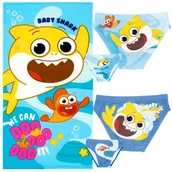 Okrycia kąpielowe dla dzieci - Ręcznik Kąpielowy Plażowy Szybkoschnący Baby Shark Kąpielówki Strój Kąpielowy Majtki Dwupak 98/104 Cm - miniaturka - grafika 1