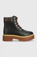 Botki damskie - Timberland workery skórzane Stone Street 6in WP damskie kolor zielony na płaskim obcasie TB0A5RK1EA11 - miniaturka - grafika 1